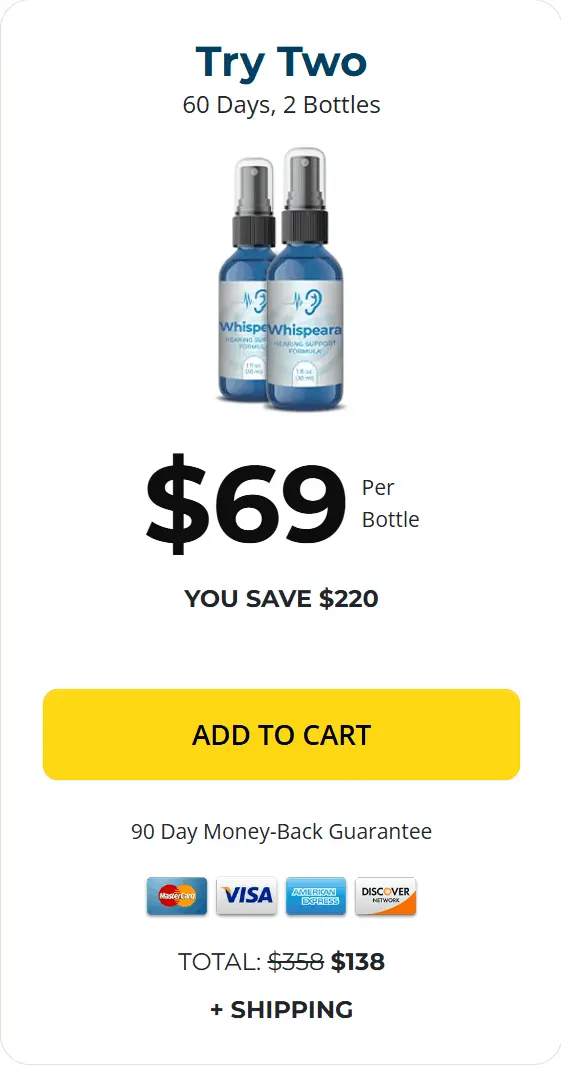 Whispeara 2 bottle pricing