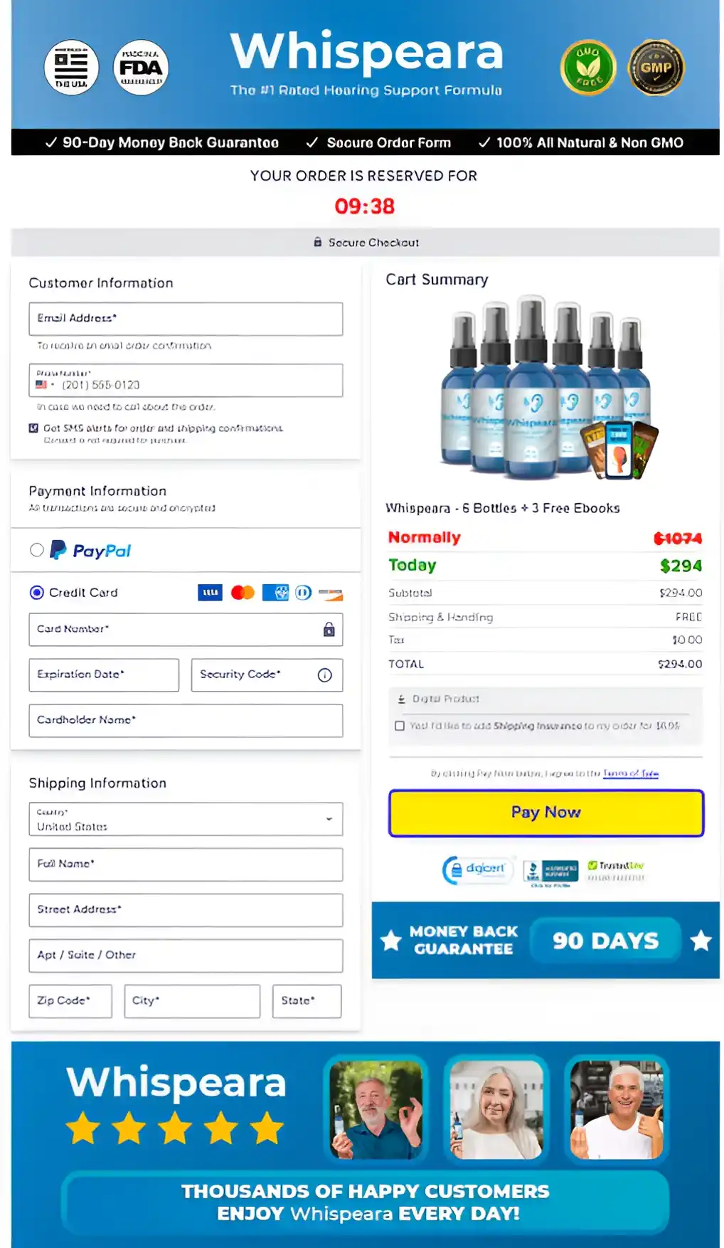 Whispeara ingredients